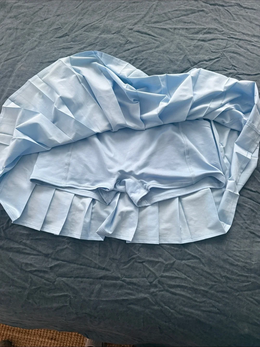 ALO Yoga Pale Blue Pleated Tennis Skirt